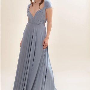 UNALTERED TwoBirds Classic Bridesmaid Multi-way Ballgown in Dusty Blue